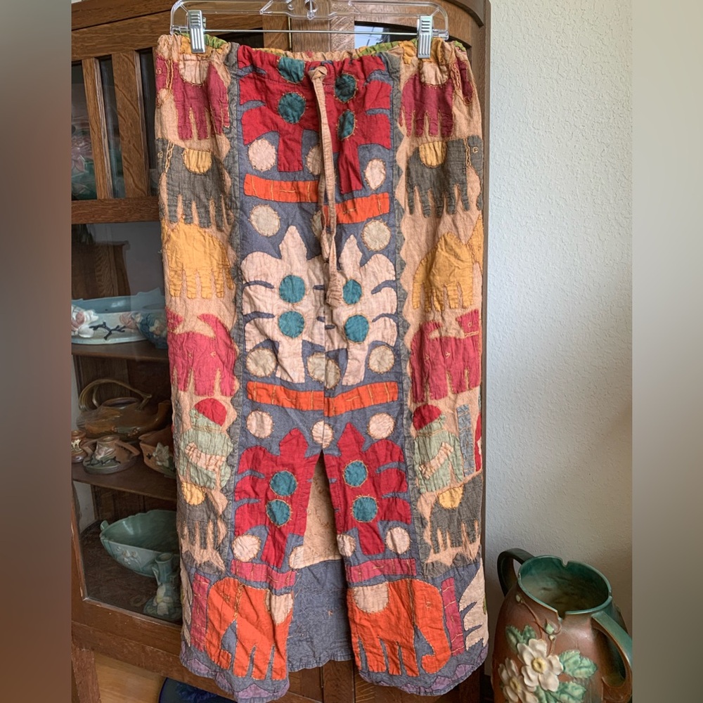 Trillion Free Size Draw String Skirt Boho Size 13 Animal Motif